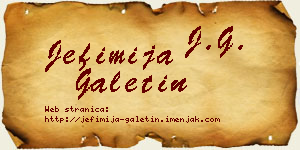 Jefimija Galetin vizit kartica